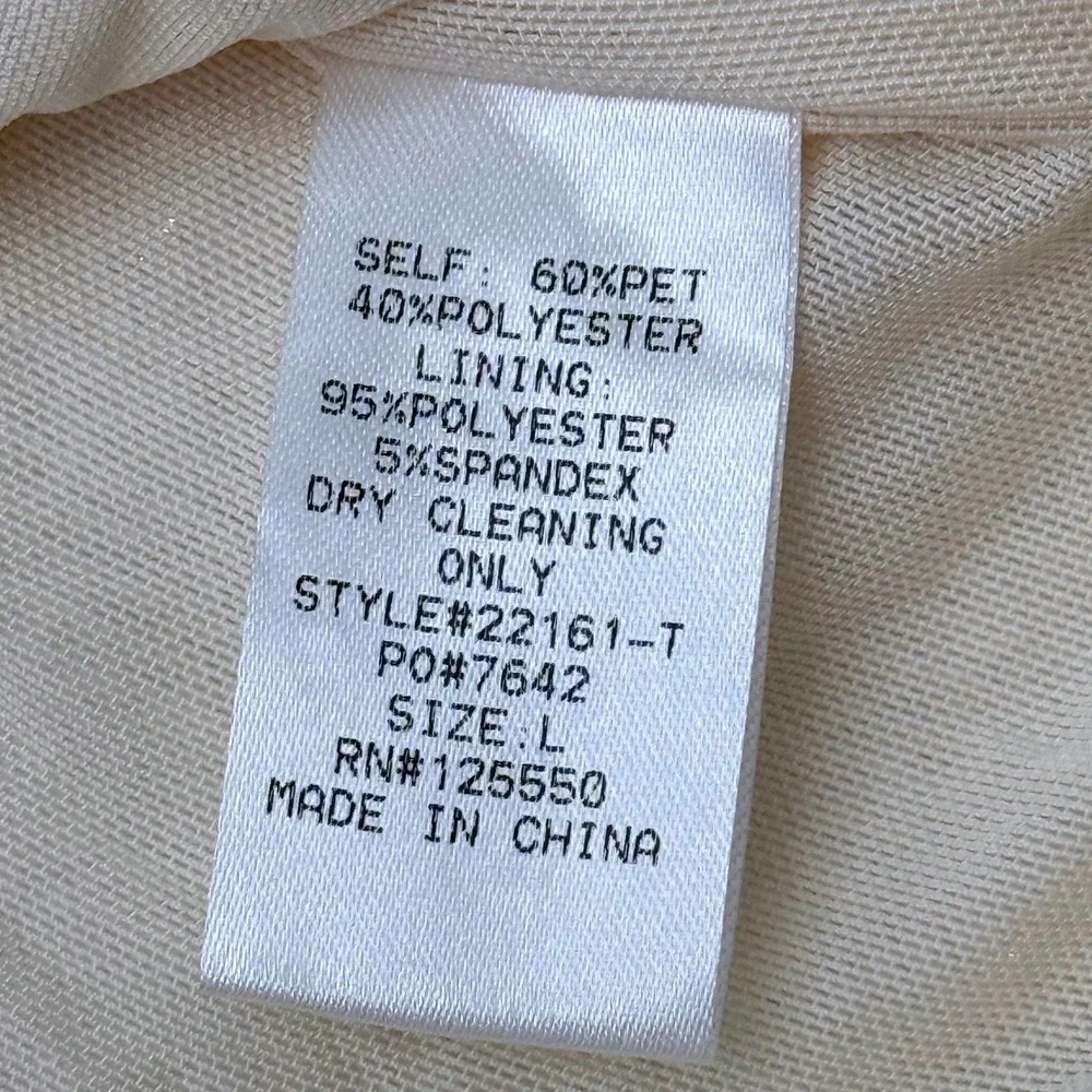 Donnee Par Dieu Cream Sequin Blazer Jacket Large Champagne Sparkle 22161-T‎